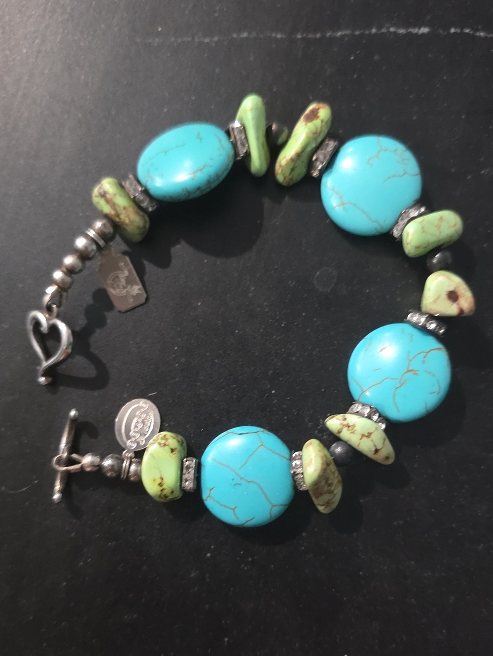 Turquoise & Lime Beaded Bracelet - Women's Jewelry